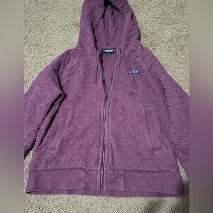 Patagonia Quilted Zip Up Sweater in Burgundy
